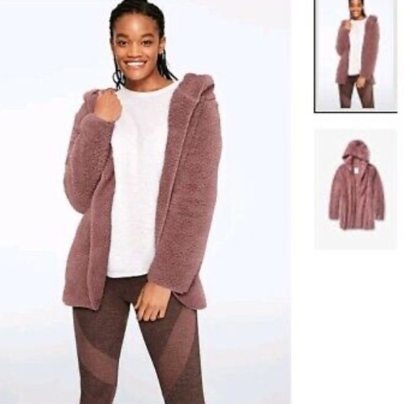 (R3) NEW Victoria Secret PINK
SHERPA Cardigan M L Cocoa
 Hooded Jacket Powder - Picture 15 of 15